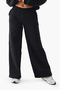 High Quality Custom <b>Black</b> Oversized Fit Wide Leg Jogger Terry Fleece Soft Fabric <b>Women</b> Sweatpants <b>Women's</b> <b>Pants</b> And Trouser - Product Image 3