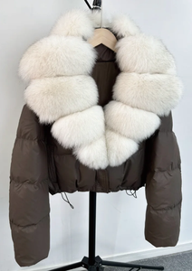 Wholesale Stylish Fur Collar Winter <b>Jacket</b> OEM <b>Lightweight</b> <b>Women</b> Zipper <b>Jacket</b> Windproof <b>Puffer</b> <b>Jacket</b> Manufacturer - Product Image 2