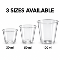 Verres à shot jetables 1oz 2oz, mini-gobelets transparents en plastique PS pour dégustation de whisky, vodka, tequila