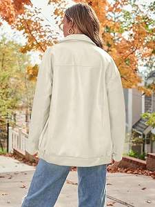 Chaquetas de Motociclista de Cuero Vacuno Genuino para Mujer, Talla Grande, Ecológicas, Color Beige, Alta Calidad, Venta al Por Mayor, OEM - Product Image 4