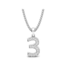 จี้ทองคำแท้หมายเลข 3 ประดับเพชรแท้ 0.12 กะรัต รวม 18 เม็ด ความบริสุทธิ์ 14K/18K จี้เพชรและชาร์มสุดหรู - Product Image 5