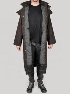 Manteaux et vestes longs de qualité supérieure, tissu imperméable huileux, doublure en coton avec capuche amovible - Product Image 3