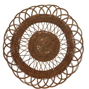 Sous-plat floral de luxe fait main, sets de table en bambou naturel, sets de table en rotin en forme de fleur, matériau en rotin naturel de qualité supérieure - Product Image 1