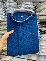 Kurta Payjama pour homme, style pakistanais, avec broderie et travail de sequins, combinaison de couleurs en soie parfaite, idéal pour les fêtes
