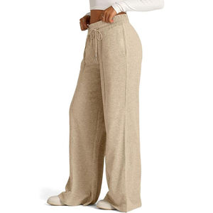 Pantalones de chándal informales personalizados de invierno para mujer, pantalones de chándal de algodón de gran tamaño para mujer, pantalones de jogging para mujer, pantalones de Color sólido - Product Image 3