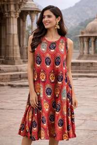 Robe d'été ample pour femmes, parfaite pour les vacances, les fêtes, élégante et confortable, robe Naptol en coton sans manches - Product Image 2