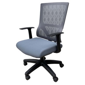 HOM1081-04 Chaise de bureau pivotante contemporaine avec appui-tête réglable, dossier en maille, mécanisme de levage pour usage domestique, en tissu PU, mousse et plastique - Product Image 1