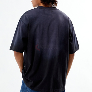 T-shirt surdimensionné 100% coton tricoté tissu personnalisé DTG impression numérique motif graphique Streetwear bas quantité minimale de commande fabricant - Product Image 2