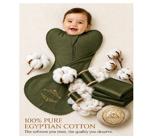 Elegant Hippo Baby Swaddle Dark Olive Ultra Soft Breathable Infant Sleep Sack Luxury Newborn <b>Comfort</b> Design - Product Image 4