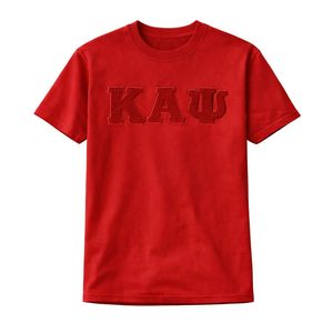 Camiseta de Fraternidad Kappa Alpha Psi en Color Carmesí Sólido, Talla Real, Algodón Premium, Bordado con Letras Griegas - Product Image 4