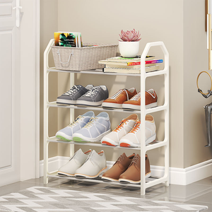 Zapatero Metálico Blanco de 4/5 Niveles para Cocina y Sala de Estar, Organizador de Armario, con Características de Limpieza, Material Plástico y Tela - Product Image 2