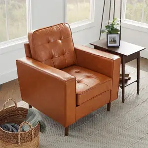 THLCr - 0057 kursi aksen lapisan kain desain kustom Amerika di ruang tamu dengan desain kulit imitasi unta