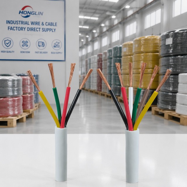 H05VV-F Multi Core Power Cable CU PVC Flexible Power Wire Soft Sheath 3 To 8 Cores 0.5 To 2.5 Mm² Indoor Outdoor