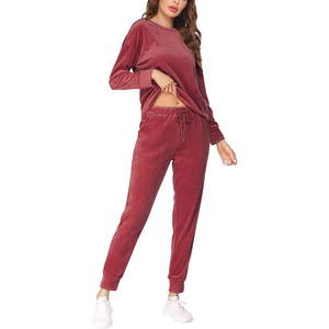 <b>Women's</b> Custom Organic Cotton Workout Gym Set Solid Winter Crop Top Hoodie <b>Jogger</b> Sweatpants for Spring Autumn Customizable - Product Image 6