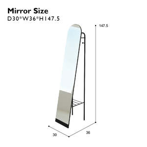 Miroir penché de chambre à coucher de style industriel moderne avec porte-vêtements et étagère enduite de poudre pour cosmétiques et mariages - Product Image 6