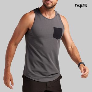 Débardeur de sport pour homme 2026 de haute qualité, style décontracté, coupe musclée, taille XL, avec poche avant, imprimé, tricoté, respirant - Product Image 3