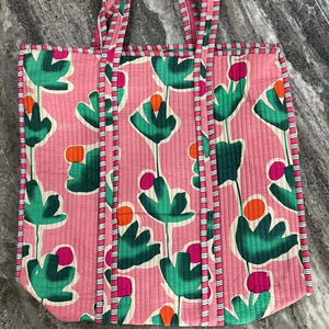 กระเป๋าผ้าฝ้ายทำด้วยมือใบใหญ่ลายดอกไม้สำหรับผู้หญิงเครื่องประดับแฟชั่นสำหรับฤดูร้อนของขวัญพิมพ์ลายดอกไม้ที่สวยงามสำหรับเธอ - Product Image 1