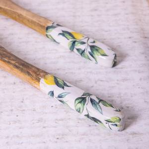 Cuillère de service à salade en bois de mangue artisanale ensemble de fourchette ustensiles de cuisine ustensiles de cuisine durables décoratifs - Product Image 2
