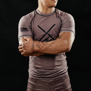 Chaleco de sarpullido Nylon Spandex Tela Playa O-cuello Camisa Natación Surf Camisa Transpirable Anti-uv Sun Rash Guard - Product Image 4