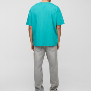 Personalizada de los hombres 100% algodón de peso pesado de gran tamaño Drop Shoulder Streetwear camiseta - Product Image 4