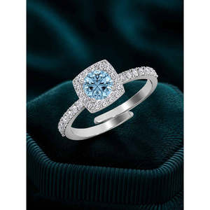 Anillos de Plata de Ley 925 de Primera Calidad para Mujer, Chapados en Rodio con Incrustaciones de Topacio o Circonio para Bodas - Product Image 2
