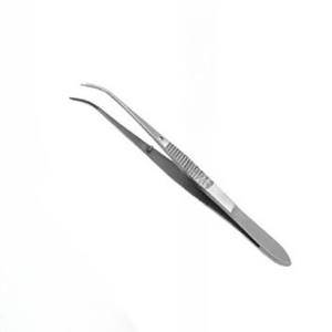 Fórceps de vendaje de ojos personalizados de calidad superior, pinzas de ojo de acero inoxidable dentadas semicurvadas de 4 ", instrumentos oftálmicos - Product Image 3