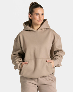 Ensemble survêtement femme en molleton de coton respirant, sweat à capuche zippé taupe à capuche, jogging, 2 pièces, best-seller de l'hiver - Product Image 3