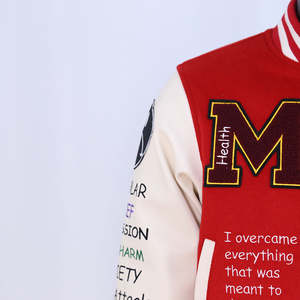 แจ็คเก็ตวาร์ซิตี้ผู้ชายสไตล์สตรีทแวร์สุดฮิต ดีไซน์เท่ห์ แต่งแพทช์ ขนสัตว์ คุณภาพสูง แฟชั่น ปักลายเชนิลล์ สำหรับฤดูหนาว - Product Image 4