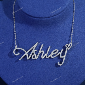 Latest Luxury Moissanite Custom <b>Letter</b> Pendant 925 Sterling <b>Silver</b> Iced Two Tone <b>Necklace</b> Hip Hop Jewelry Gold Plated Parties - Product Image 3