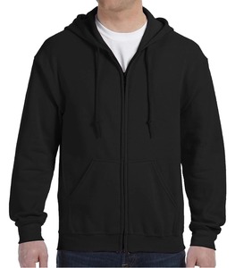 Sweat à capuche zippé pour homme, poids lourd, 100% coton, uni, teint, chaud, fermeture éclair intégrale, logo personnalisé, streetwear, décontracté, hiver - Product Image 1