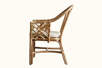 Silla de ratán natural para el hogar, hotel, dormitorio, apartamento, villa hecha a mano de Vietnam, reclinable, moderna, G83