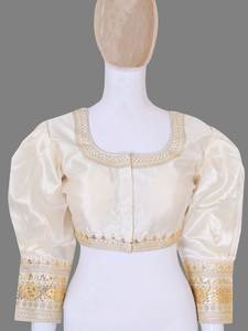 Boutique indienne Élégant Confortable Prêt à porter Blouses de créateur Vêtements de mariée ethniques Tissu en coton Motif imprimé Débardeur - Product Image 2