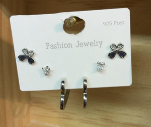 Orecchini a forma di farfalla in argento con strass di cristallo per gioielli da donna alla moda 925 Post - Product Image 3