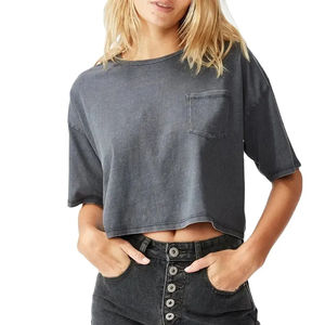 เสื้อครอปแฟชั่นสตรีทำจากผ้าฝ้ายที่ให้ความรู้สึกน้ำหนักเบา - Product Image 5