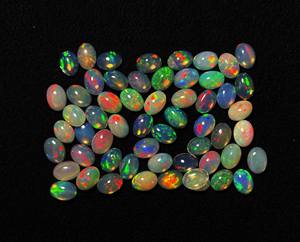 AAA คุณภาพ IGI ได้รับการรับรองจากธรรมชาติโอปอลโอปอลทรงไข่ Cabochon 3-8มม. เครื่องประดับโอปอลสีแดงทำให้อัญมณีหลายไฟหลวม - Product Image 1