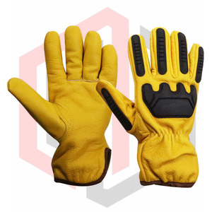 Gants de travail résistants à la chaleur en cuir jaune pour hommes de haute qualité 2025 gants de sécurité de soudage anti-coupure anti-impact - Product Image 1