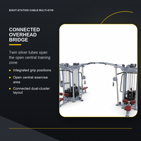 Sistema de entrenamiento de fuerza con cable para gimnasio multiestación de 8 estaciones, con polea alta, polea larga, dominadas y crossover