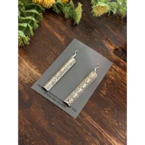 Pendientes Colgantes de Plata de Ley Hechos a Mano por Artesanos Navajo, Diseño Geométrico, Modernos, Religiosos, para Bodas, Fiestas, Regalos, con Perlas, Diamantes y Rubíes - Product Image 4