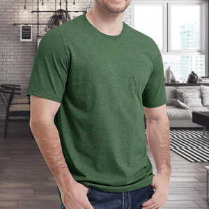 Fabrication sur mesure OEM T-shirt à manches courtes 100% coton pour homme Qualité supérieure Respirant Anti-rides avec vente de poche - Product Image 1