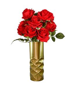 แจกันอลูมิเนียมตกแต่งงานแต่งงานหรูหราทันสมัยที่ขายดีที่สุดแจกันดอกไม้โลหะที่มีราคาต่ํา - Product Image 1