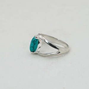 925สีเงินสเตอร์ลิงประดับพลอยเทอร์ควอยซ์พร้อมฐานขอบวงแหวนรอบดวงตารูปวงแหวนพลอยสีเทอร์ควอยซ์ - Product Image 2