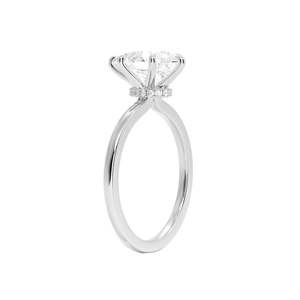 Bague de fiançailles solitaire en diamant taille poire pour femme - Product Image 3