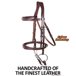 Brida Para Caballo Sillín occidental Nuevo estilo inglés Brida de doma Piel de vaca genuina Caballo Headstall Productos de cuero Premium para caballos - Product Image 3