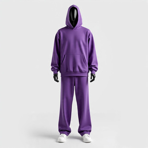 Wholesale Customised <b>Plus</b> <b>Size</b> Printed Heavyweight 100% Cotton Plain Unisex Tracksuits Sweatsuit Custom Gym <b>Jogger</b> Two Piece <b>Set</b> - Product Image 4