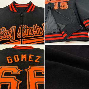 Custom Black Gold-Crimson Bomber Varsity Letterman dos tonos cremallera chaqueta cortavientos Streetwear vintage hombres Varsity Jacket - Product Image 6