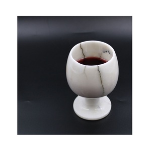 Verre à boire en marbre poli gobelet en pierre de qualité supérieure, fabriqué à la main, parfait pour les maisons, les cuisines, les bars, les restaurants et les événements - Product Image 2