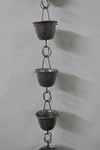 Chaîne de pluie en métal martelé bonne qualité travail artisanal chaîne de pluie au meilleur prix métal pour la maison décoration extérieure bacony - Product Image 2