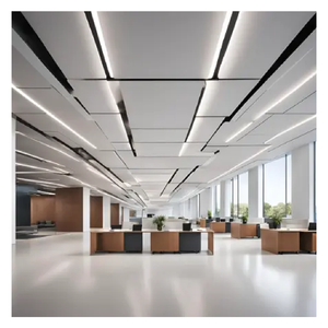 Plafonds en métal de style moderne, dalles carrées, suspendus, imperméables, insonorisés, ignifuges, bâtiment de bureaux, Tradivas TRD41, 2 ans - Product Image 3