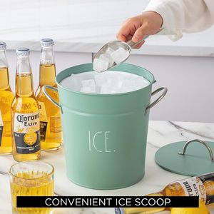 ถังสแตนเลสพร้อมฝาจับและที่ตักน้ำแข็ง4 qt. ถังเก็บน้ำแข็งออกแบบทันสมัยสำหรับใช้ในบ้านและโรงแรม - Product Image 4