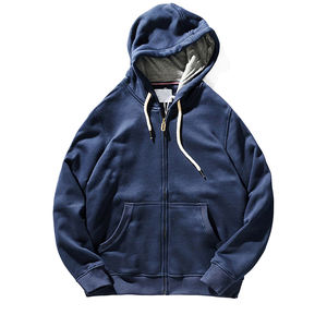 High Quality <b>Men's</b> Full Face Cropped Zipper Hoodie Heavyweight 100% Cotton Fleece <b>Men</b> Zip Up <b>Hoodies</b> - Product Image 6